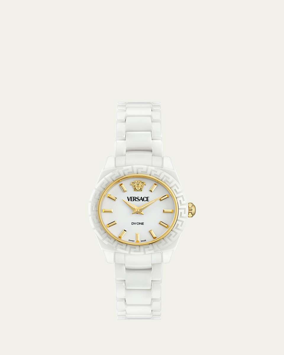 28mm DV One Watch with Bracelet Strap, White